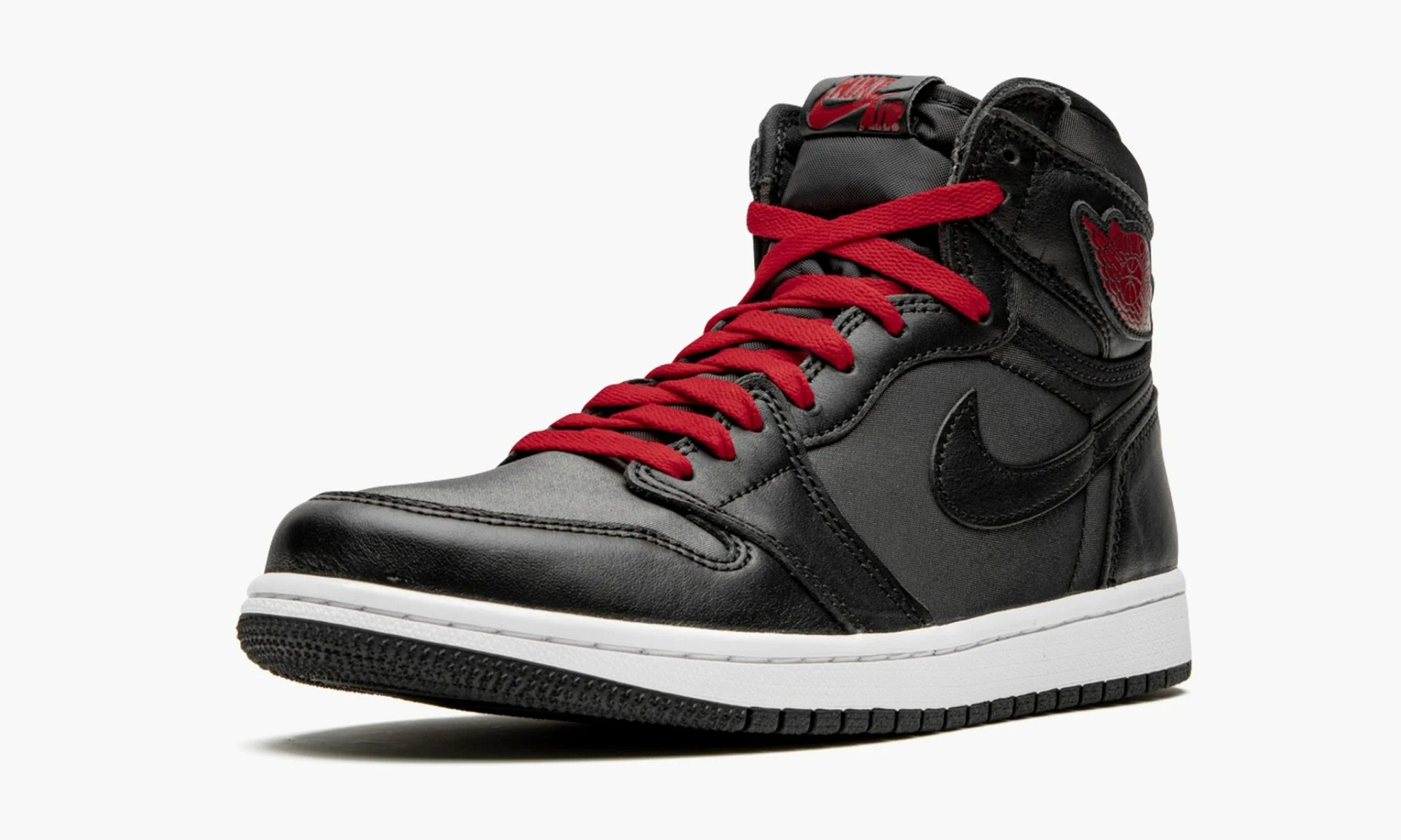 Air Jordan 1 High Black Satin Gym Red 555088 060 The Sortage