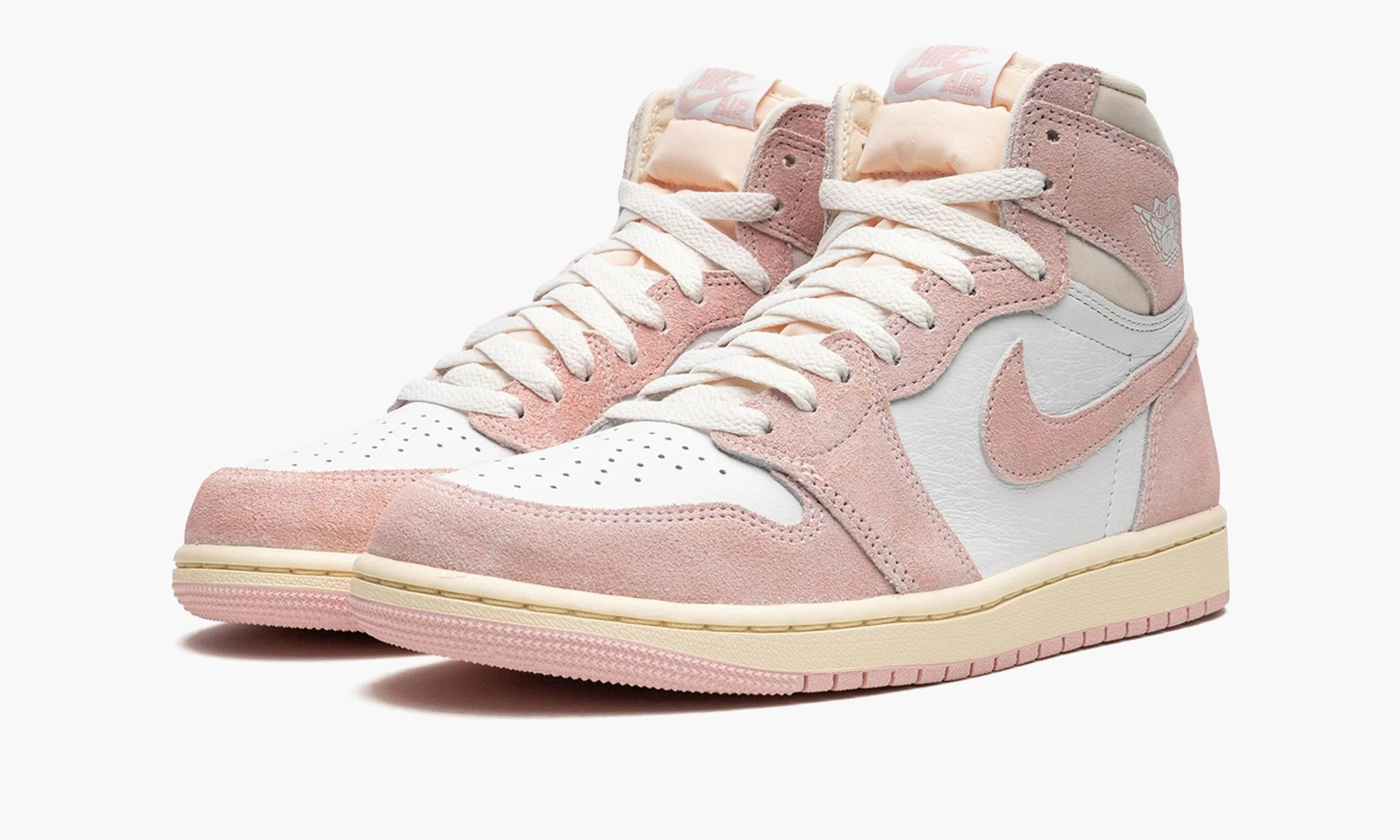 Pink and white nike air jordans best sale