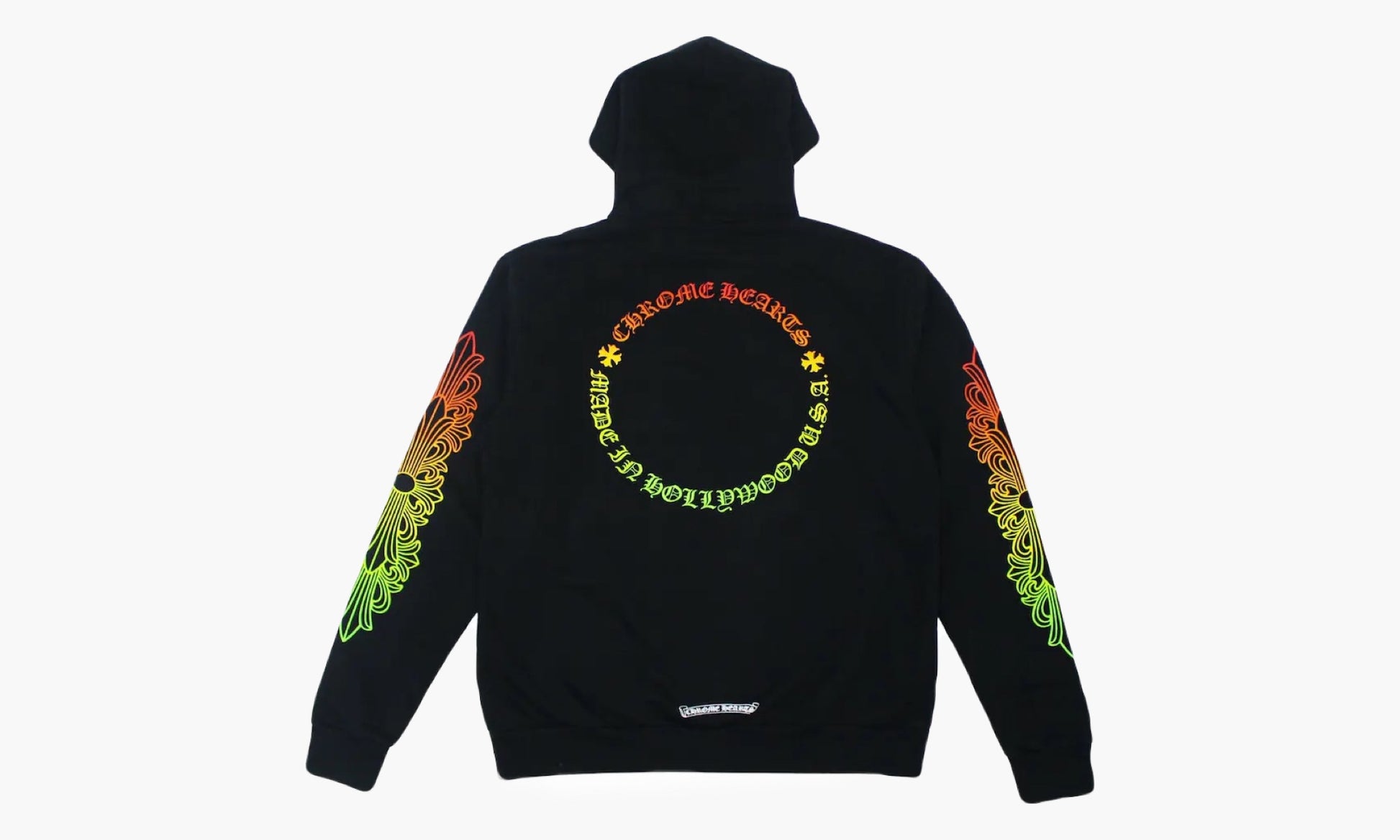 Chrome Hearts Floral Sleeve Gradient Made In Hollywood Hoodie Black Gradient | The Sortage