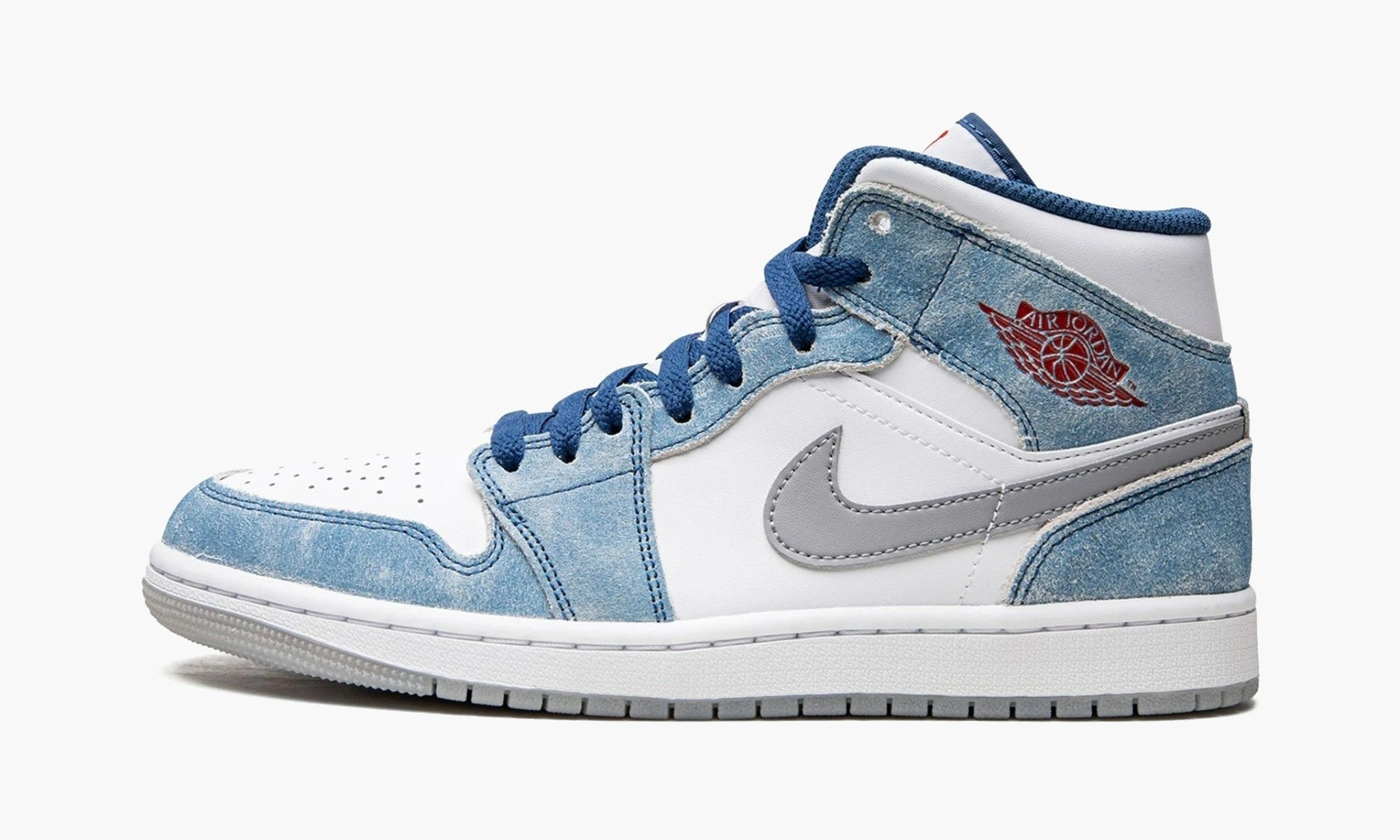 Jordan 1 mid bleu best sale et rouge